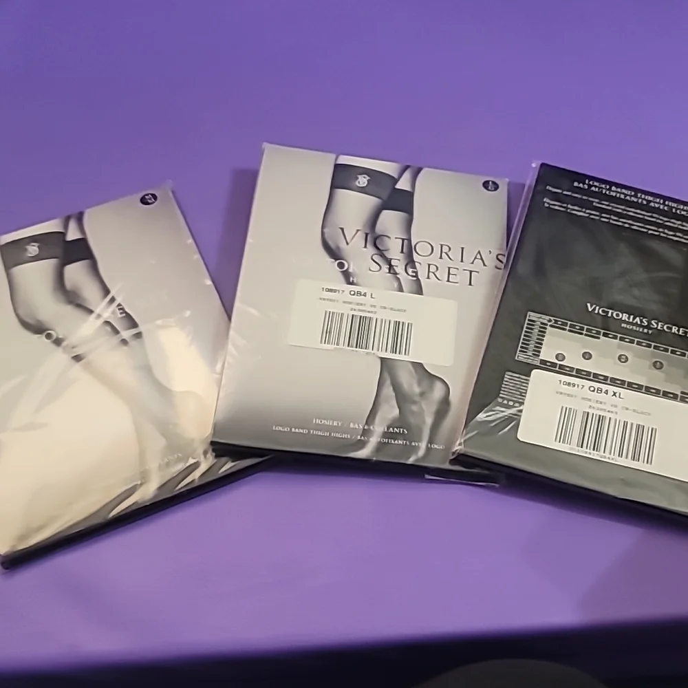 Victoria's secret very sexy logo shine thigh-high stockings SMALL